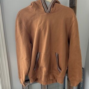 Ugg Brown Hoodie with Patterned Trim